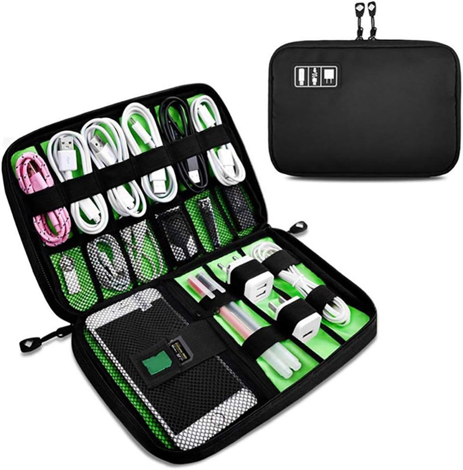 OrgaWise Multifunctional Electronic Bag Waterproof Portable Cable Bag for Charger, Cables, Objects, Kindle, Adapters