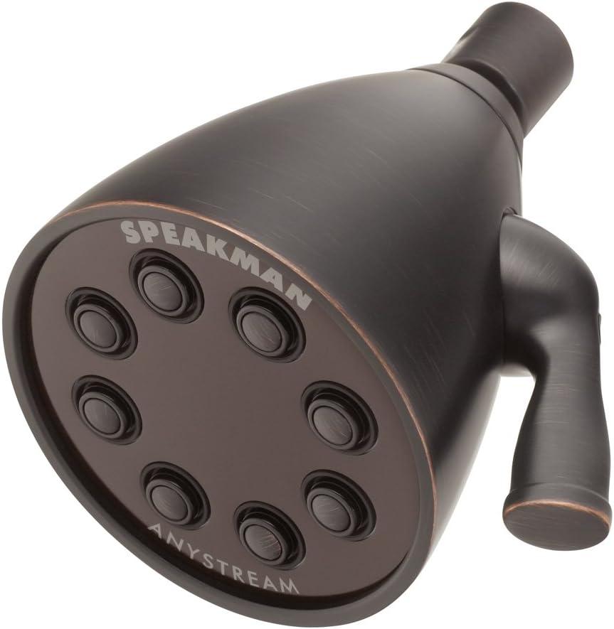 Speakman S-2251-ORB Signature Icon Anystream High Pressure Adjustable Solid Brass Shower Head, Oil-Rubbed Bronze , 2.5 GPM