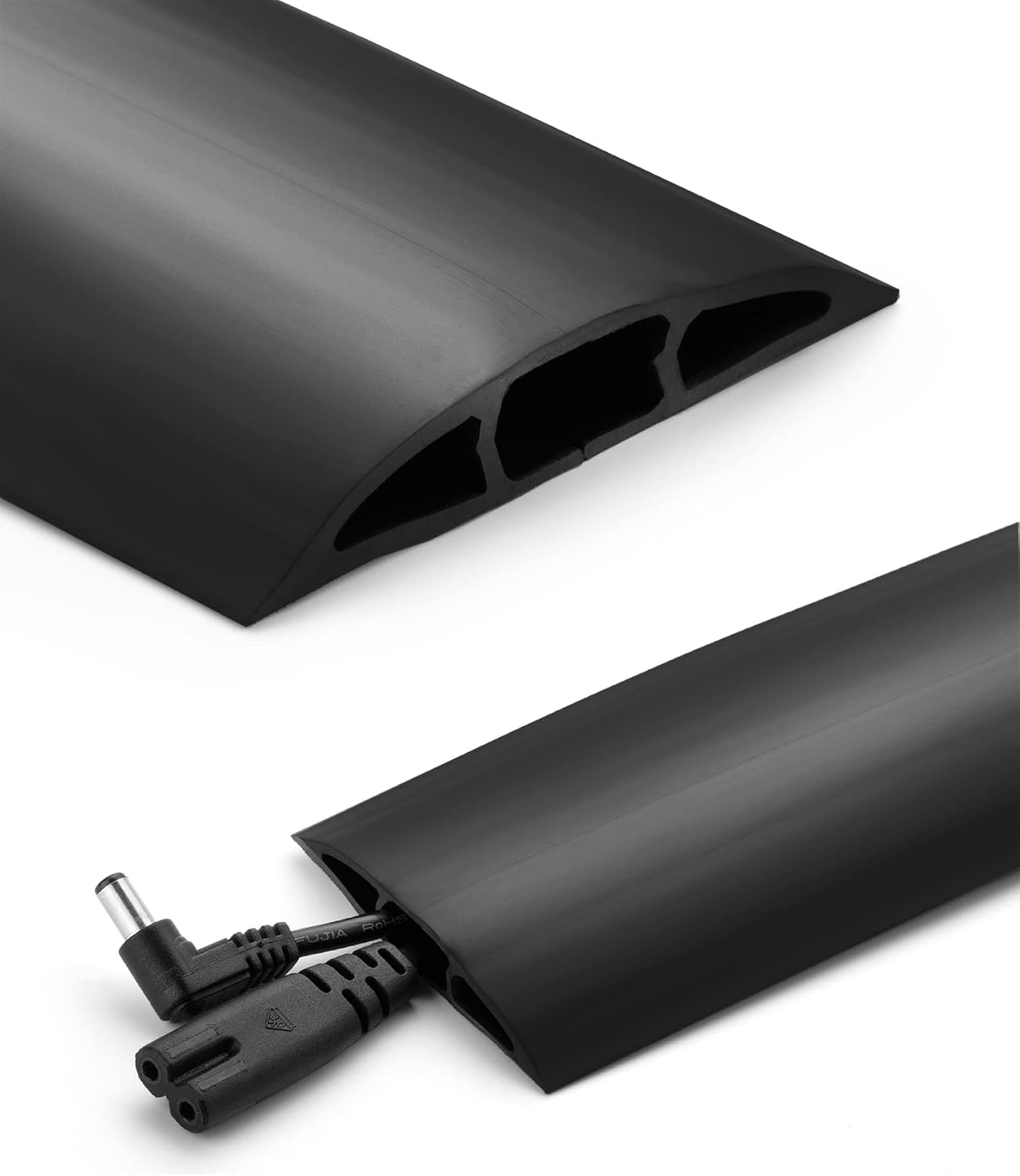 Bates- Floor Cord Cover, 12ft, Black, Cable Cover, Cord Cover Floor Cable Cover, Cord Protector, Cord Hider Floor, Extension Cord Cover, Cable Cover Floor, Cable Floor Cover, Cable Covers for Cords