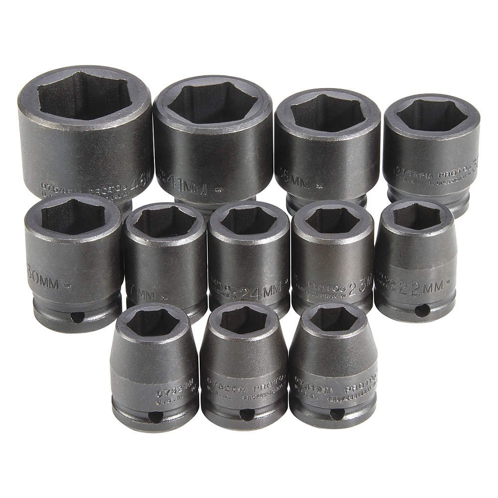 Proto J72105M - Impact Socket Set Metric 3/4 in Drive