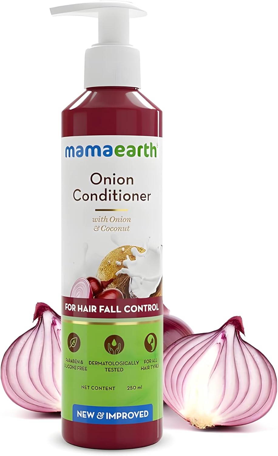 Mamaearth Onion Conditioner for Hair Growth & Fall Control with Coconut Oil 250 ml (Pack of 1)