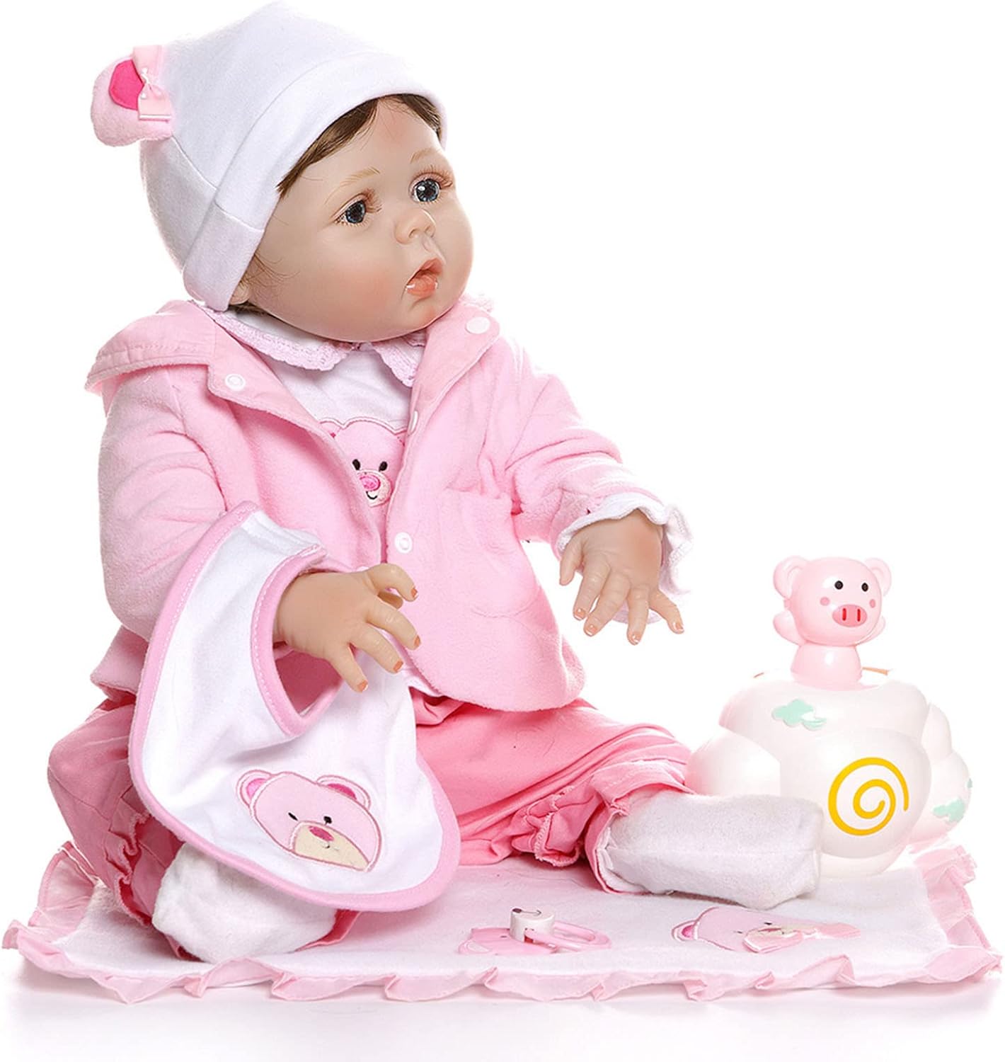 HAMIMI 55cm 22inch Reborn Doll Soft Silicone Body Rebirth Doll Realistic Handmade Lifelike for 3-10 Children's Gifts