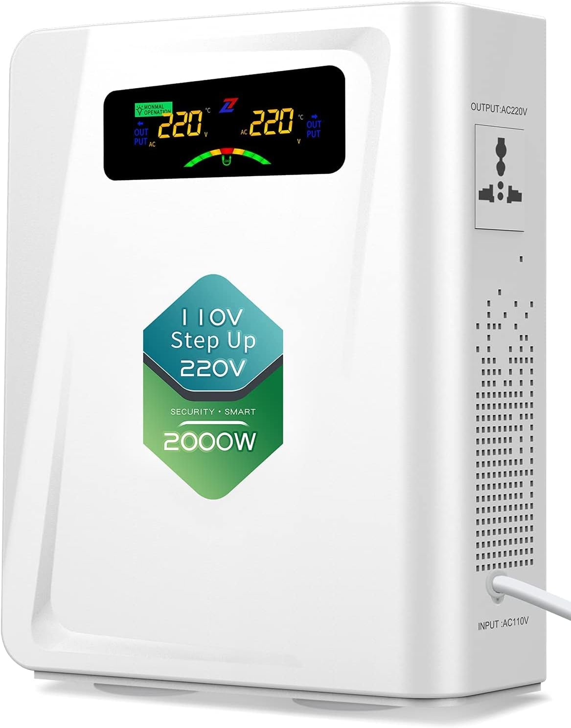 Step Up Transformer 110v to 220v 2000w Voltage Converter, 120v to 240v, No Noise,Suit for Juicer, Chocolate Machine and Other Appliances ，Using 220V Asia Euro Appliance in US