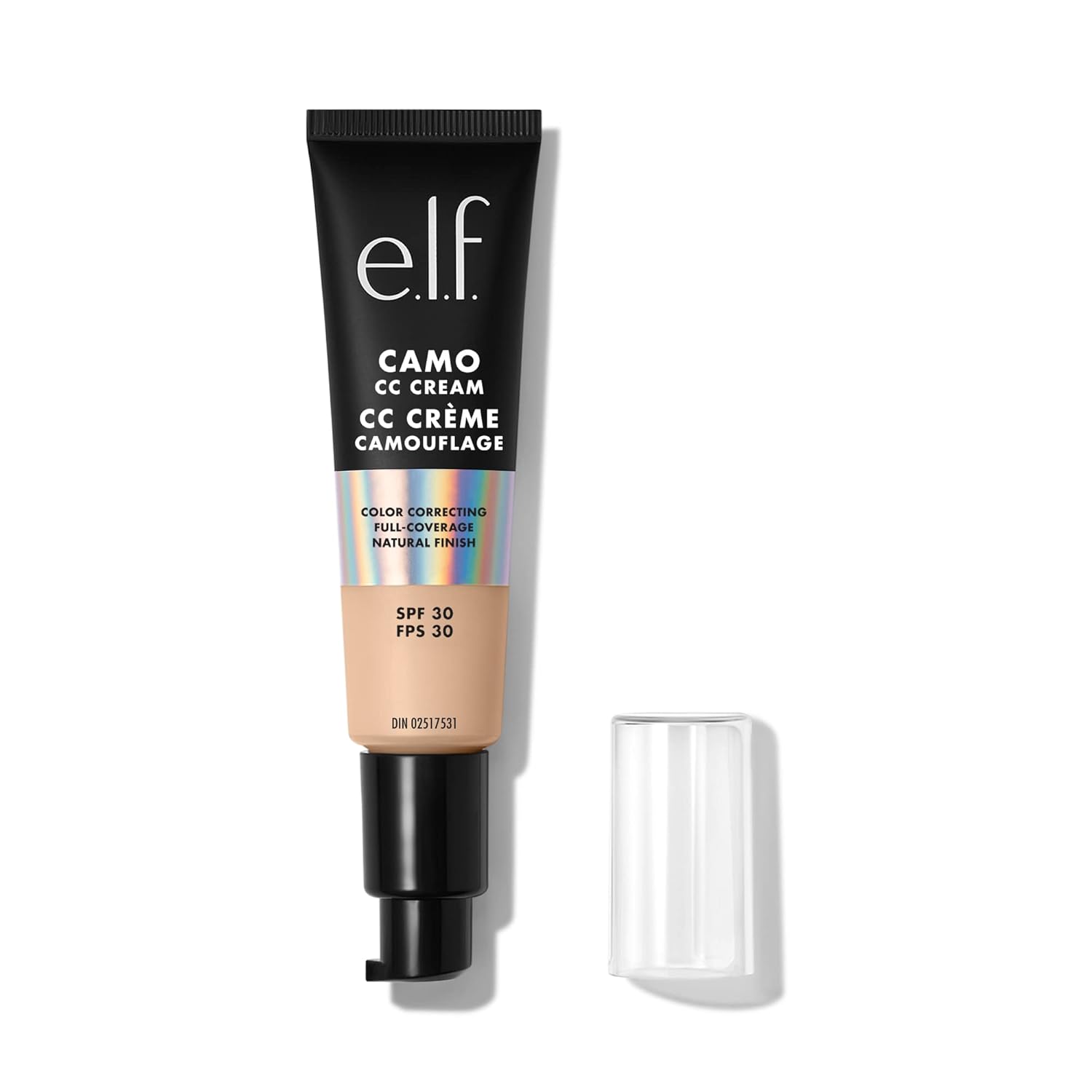 e.l.f. Camo CC Cream, Color-Correcting Full Coverage Foundation With SPF 30, Creates A Natural Finish, Vegan & Cruelty-Free, Fair 120 N, 1 Oz