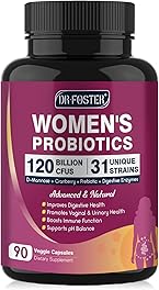 Probiotics for Women Digestive Health, Vaginal probiotics 120 Billion CFU 31 Strains with Digestive Enzymes & Prebiotics & D Mannose & Cranberry for Urinary Tract, 90 Capsules
