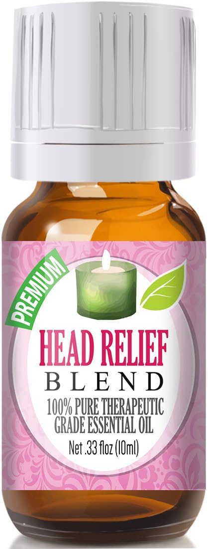 Healing Solutions Head Relief Essential Oil Blend - Travel Aromatherapy Oil 1 Pack for Headache Ease