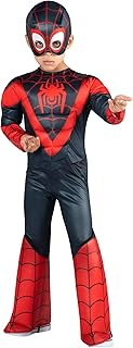 Marvel Spider-Man Official Toddler Halloween Costume - Premium Quality Hooded Jumpsuit and Fabric Headpiece (3T-4T)