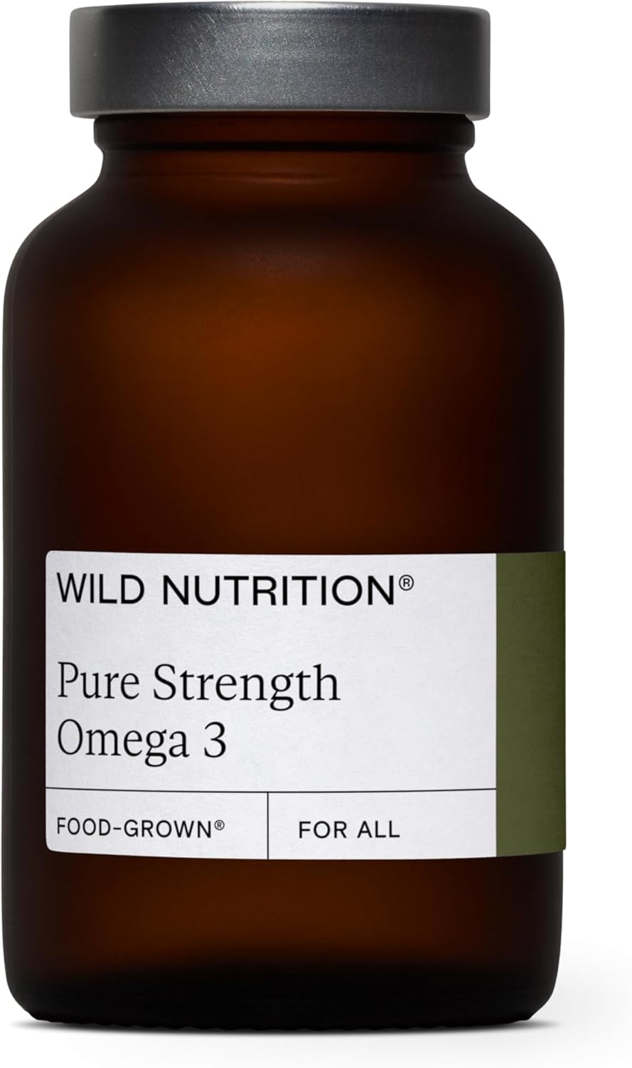 Wild Nutrition Food-Grown® Pure Strength Omega 3 Supplement | Fish Oil Capsules with 250mg of DHA & EPA | Fish Oil Omega 3 Fatty Acid Supplements | 120 Capsules