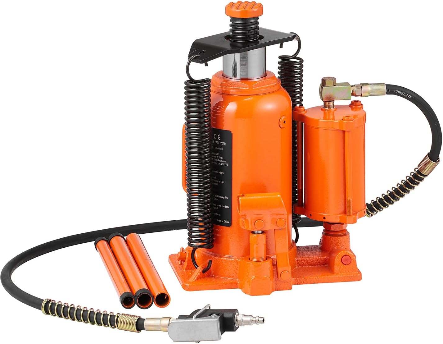 VEVOR Air Hydraulic Bottle Jack, 20 Ton/40000 LBS All Welded Bottle Jack, 10.4-19.7 inch Lifting Range, Manual Handle and Air Pump, for Car, Pickup, Truck, RV, Auto Repair, Industrial Engineering