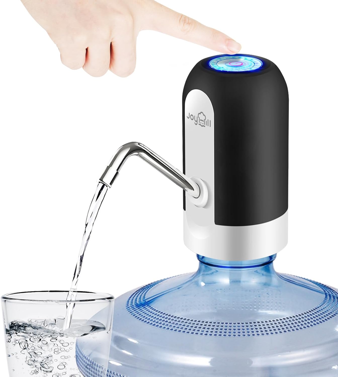 JOYHILL 5 Gallon Water Bottle Dispenser, USB Charging Water Bottle Pump, Portable Water Dispenser Pump for Camping(Black)