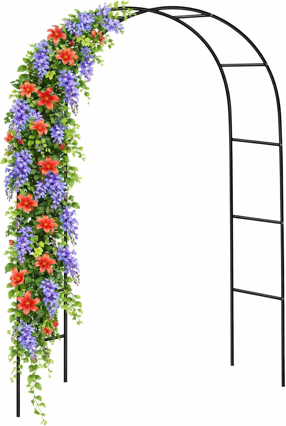 Garden Mile Garden Arch 2.4m – Heavy Duty Steel Garden Arbour Frame, Weather Resistant Metal Arch for Climbing Plants, Roses, Vegetables & Outdoor Garden Archway Decor
