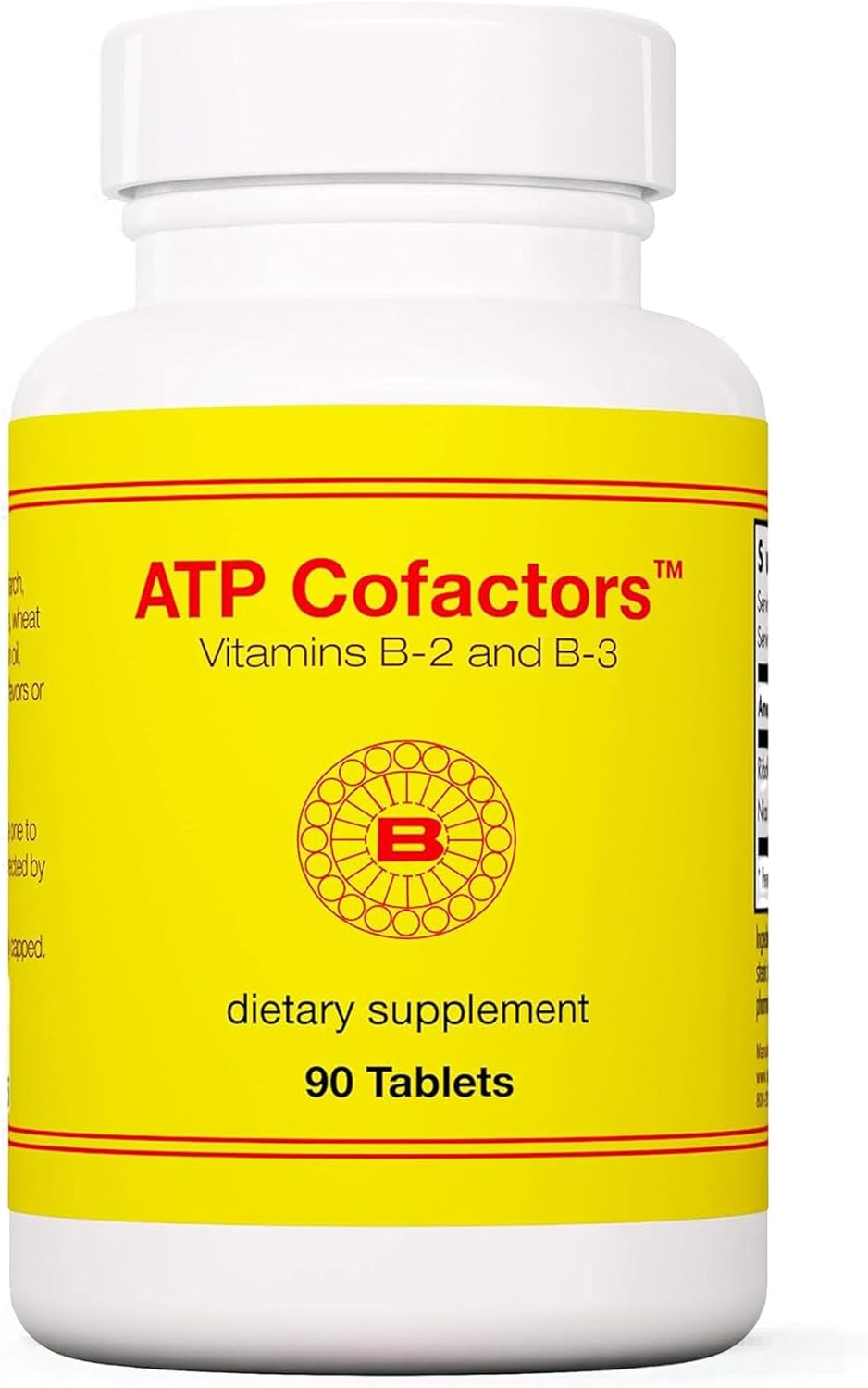 Optimox ATP Cofactors Supplement - Vitamin B Complex for Men & Women, Vitamin B2, Vitamin B3, 100mg Riboflavin, 500mg Niacin, High Potency Tablets - 90 Count