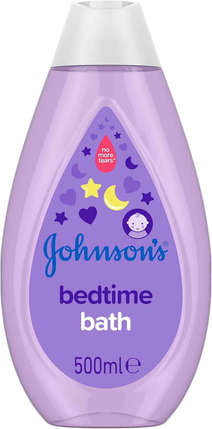 Johnson's Baby Bedtime Bath (1 x 500 ml), Gentle & Soothing Baby Bath to Help Sleep Better, Hypoallergenic Newborn Care, with Natural Calm Aromas and No More Tears Formula