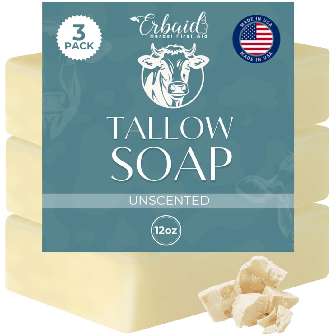 Beef Tallow Soap Bar – Grass Fed Tallow Soap, Bar Soap for Dry, Itchy Skin