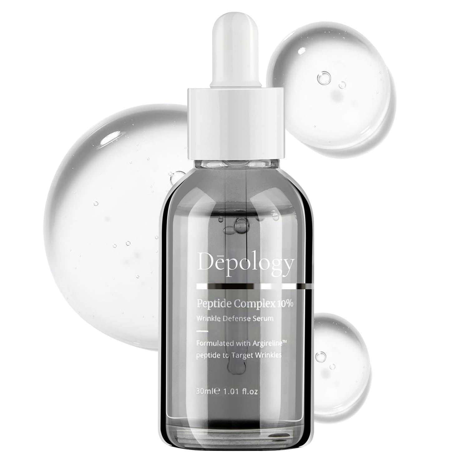 Depology Peptide Complex 10% Wrinkle Defense | Argireline™ Peptide Serum | Hydrating Face Serum Targets Dynamic Wrinkles | Vitamin C & Hyaluronic Acid Serum 1.01 fl oz