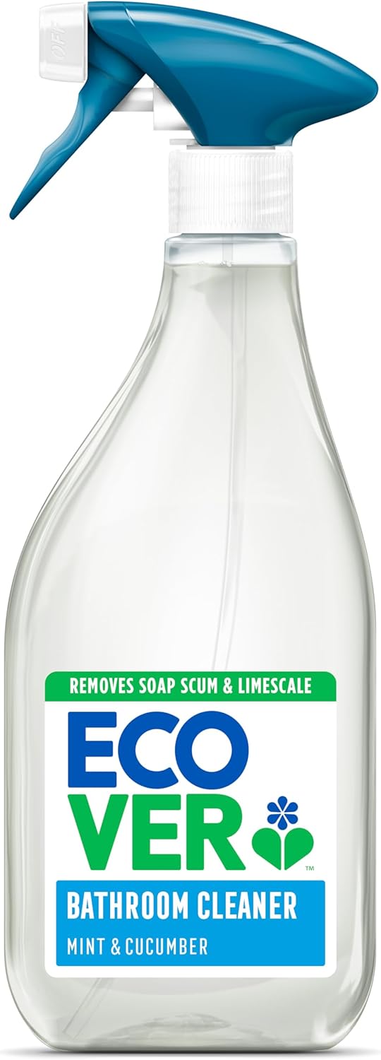 Ecover Bathroom Cleaner Spray, Removes Soap Scum & Limescale, Surface Cleaner, Mint & Cucumber Scent, 1x 500ml