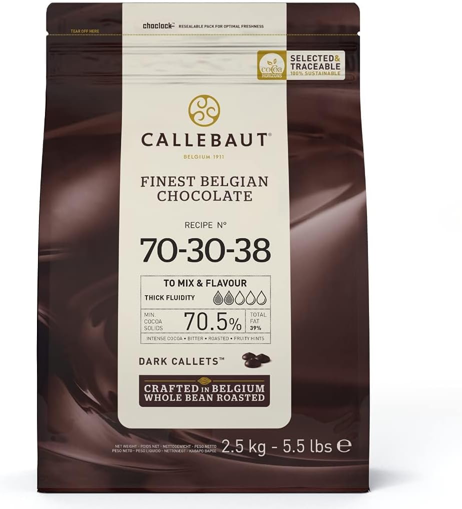 Callebaut 70-30-38 Dark Chocolate Couverture Callets 70.5% Cocoa 2.5kg