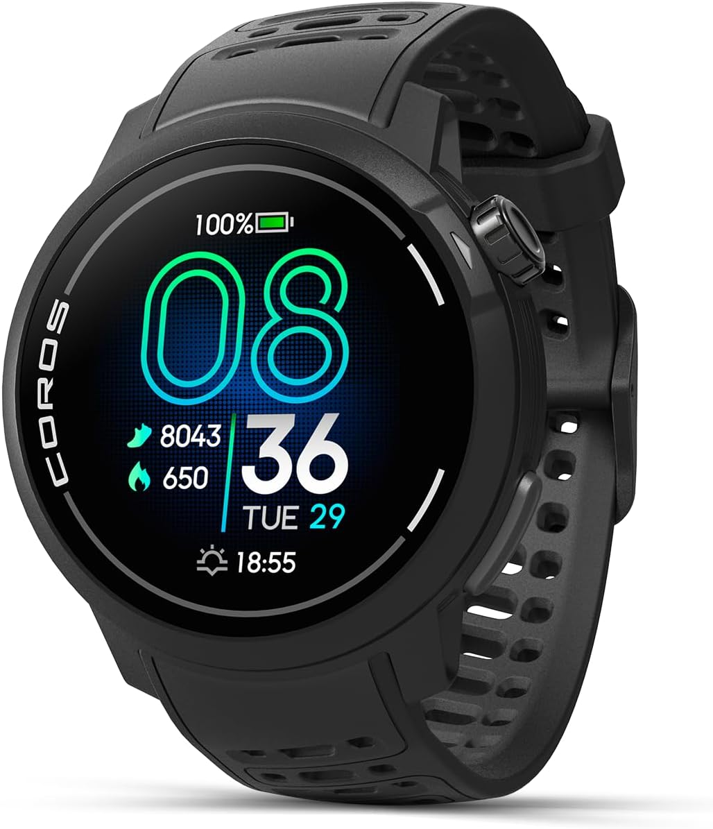 COROS PACE Pro GPS Sport Watch, 1.3-inch AMOLED Touchscreen, Fastest in Class Processor Running Watch, 20 Days Battery Life, Navigation with Global Offline Maps, Sleep Tracking, Running - Black