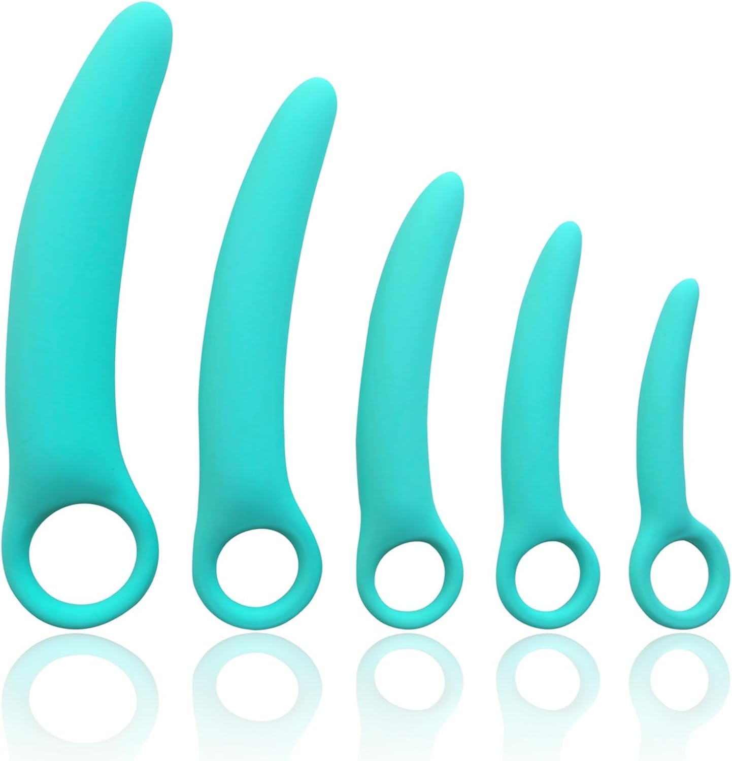 Silicone Massager, Silicone Pelvic Floor Muscle Dilator Trainer Set - 5 Pack (Green)