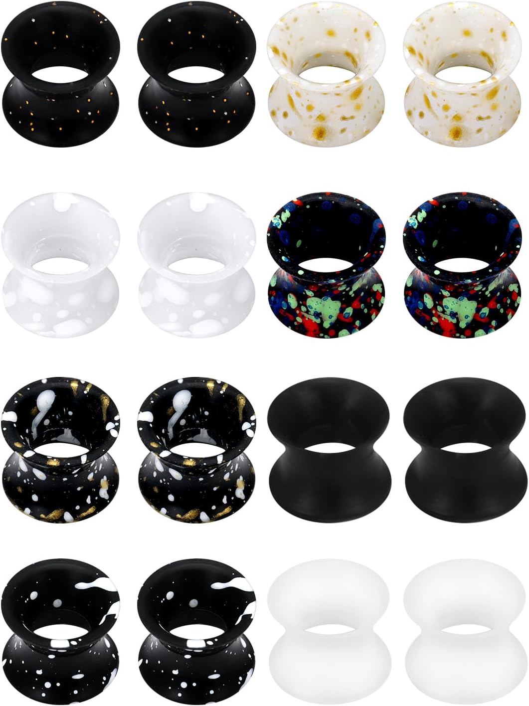 Jenxnjsjo 14g to 7/8in Ear Gauges Plugs Tunnels Taper Earrings Stretching Expander Kit Set for Women Men