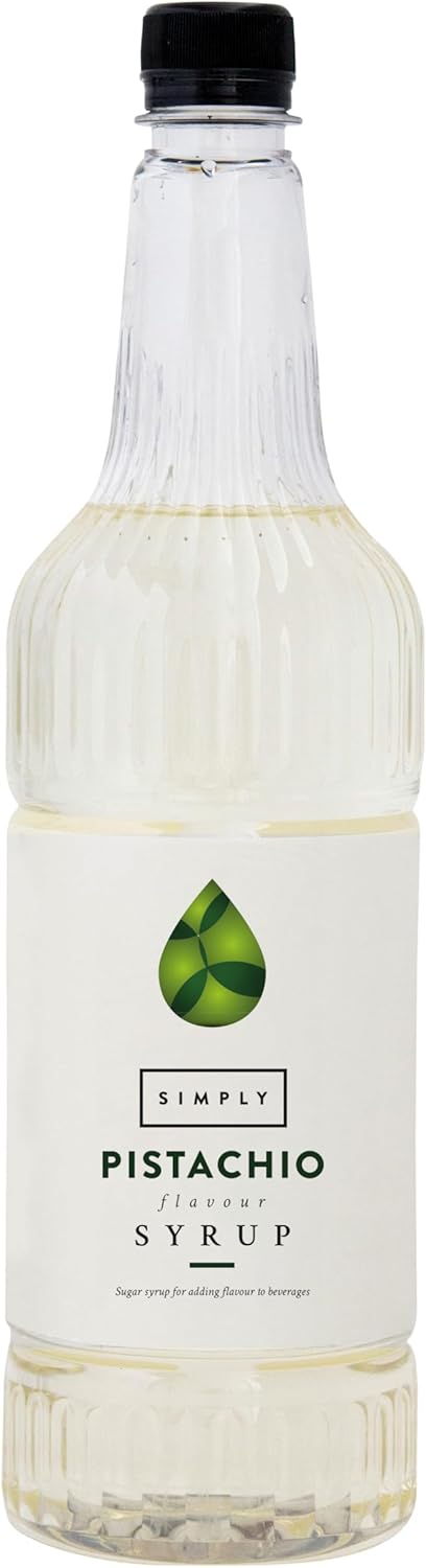 Simply Pistachio Syrup, Vegan & Nut Free Flavoured Syrup for Coffee, Cocktails & Baking (1 Litre)