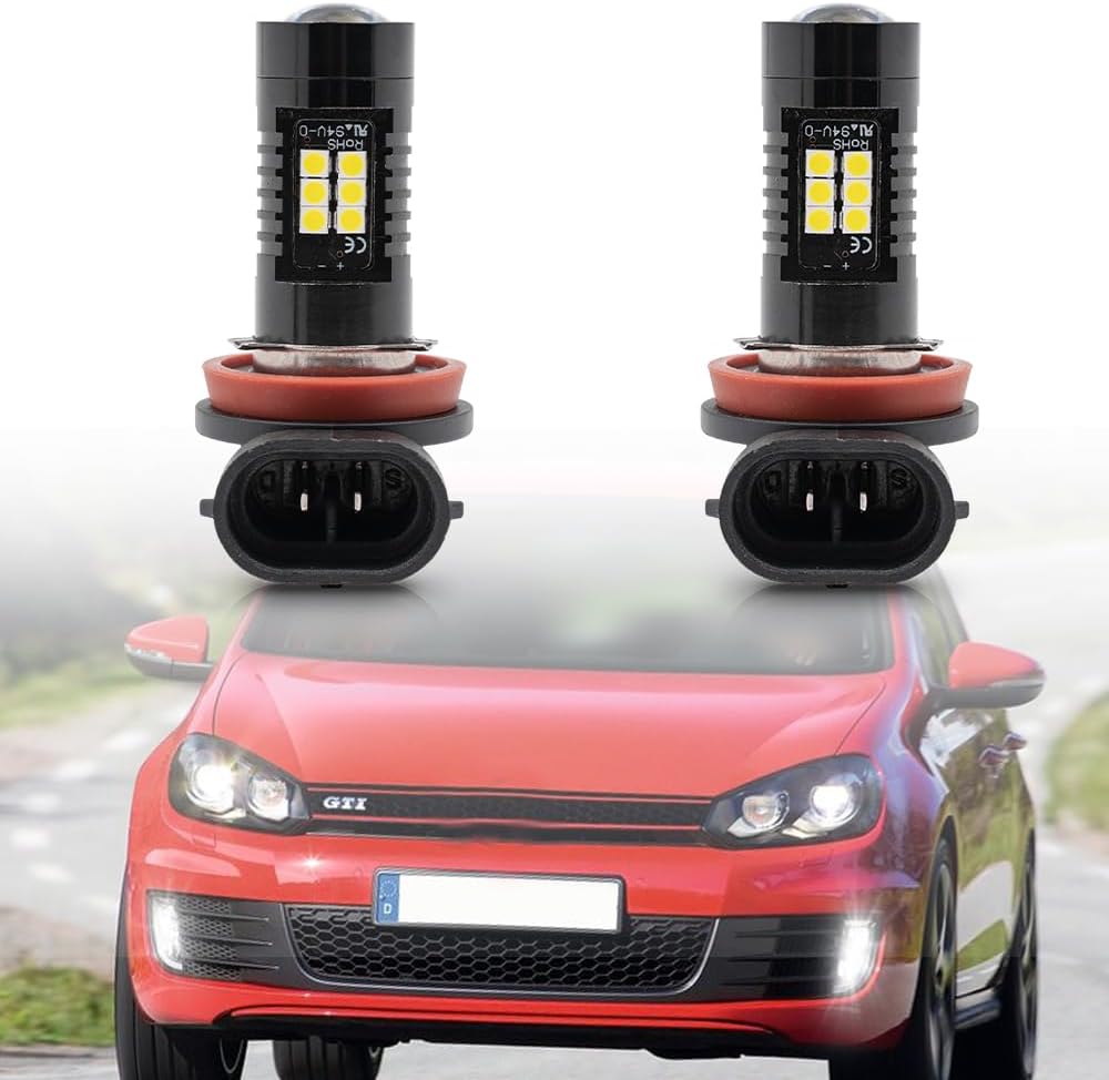 Ayikeiy 2Pcs H11/H8 Car led Fog Light Bulbs Super Bright White canbus error free Compatible with VW Golf V 1K1 to 1K4 Golf VI GTI GTD Golf VII