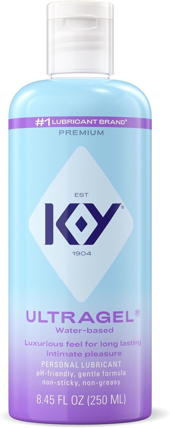 K-Y Ultragel Water Based Lube for Anal, Non-Greasy Personal Lubricant, pH Friendly Lube for Sex Toys, Condom Friendly, 8.45 Fl Oz