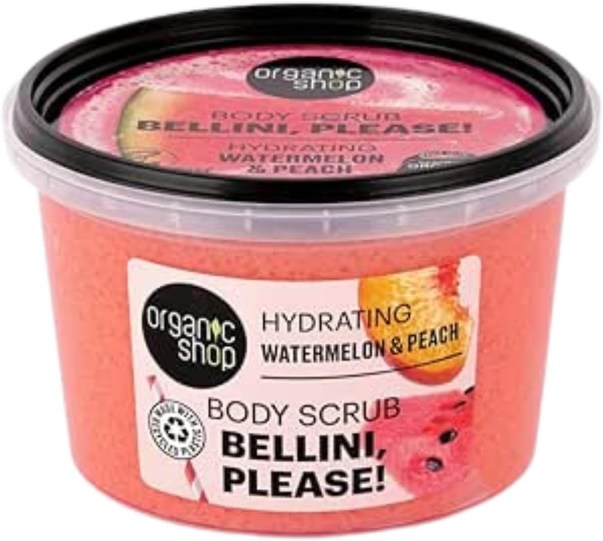 Organic Shop 250ml Body Scrub Hydrating Bellini Please Watermelon & Peach