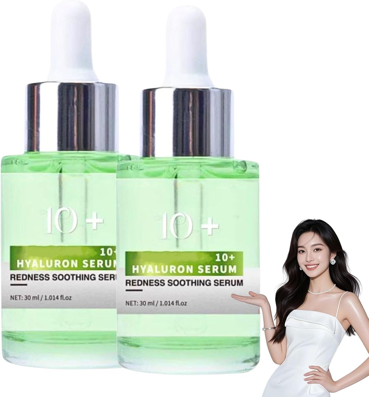 Korean Hyaluronic Acid Serum, Redness Soothing Serum for Face with Niacinamide, Spot Care Dark Spot Corrector, Deep Hydration Skincare, Centella Serum for Hyperpigmentation, Vegan, Travel Size 30ml
