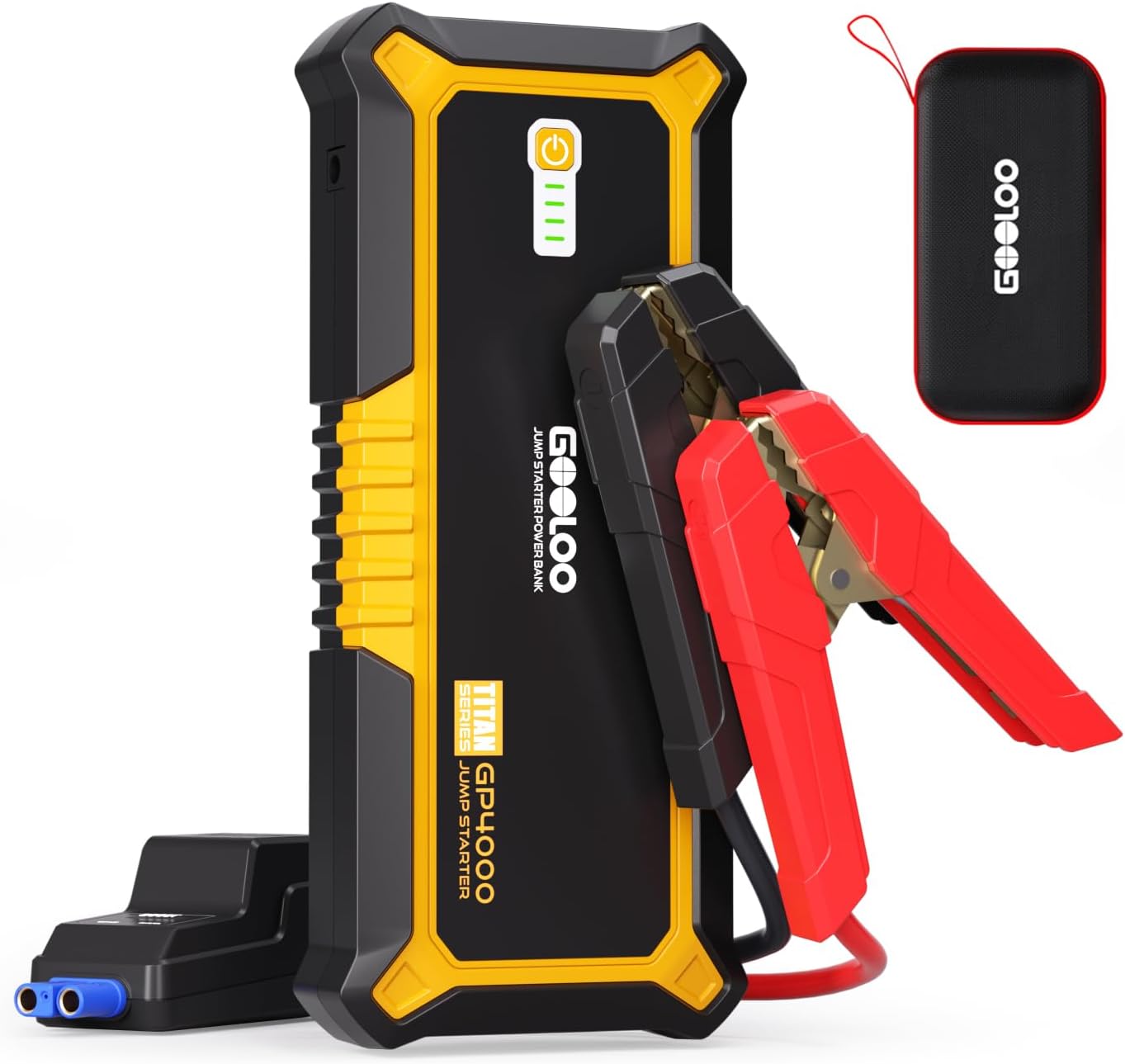 GOOLOO Portable Lithium Jump Starter 4000A Peak Car Starter (All Gas, up to 10.0L Diesel Engine) 12V Car Battery Booster Pack, Power Bank with USB Quick Charge and Type C Port
