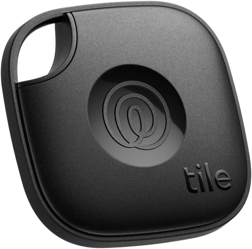 Tile by Life360 Mate (2024) Bluetooth Tracker, Keys Finder and Item Locator for Keys, Bags and More, Phone Finder, Both iOS and Android Compatible, Pack of 1 (Black)