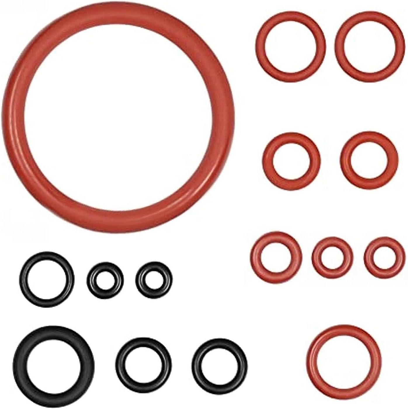 15-Piece O-Ring Seals, Rubber Seals, Coffee Maker Seals, O-Ring Replacement, Gasket Repair Kit