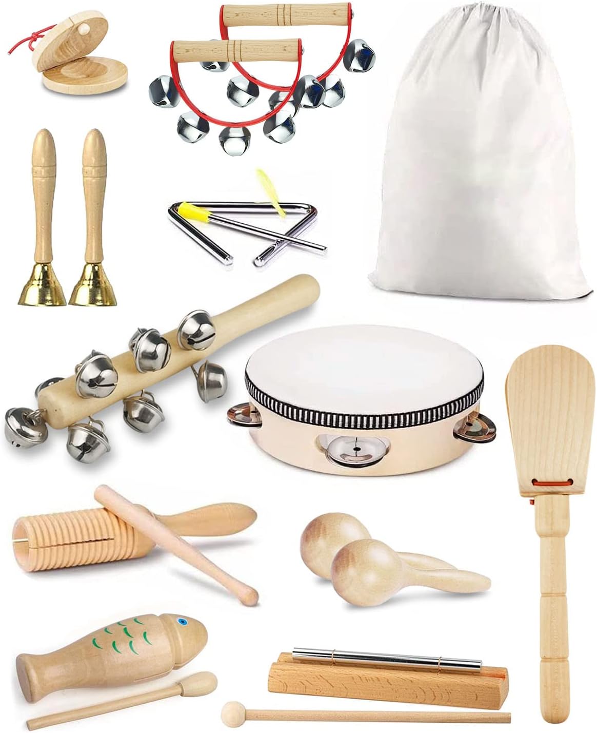 E-SMARTER Kids Musical Instruments 19pcs, Musical Toy Instruments with Storage Bag, Music Enlightenment, Musical Toys for Boys and Girls, Kids Birthday Gift