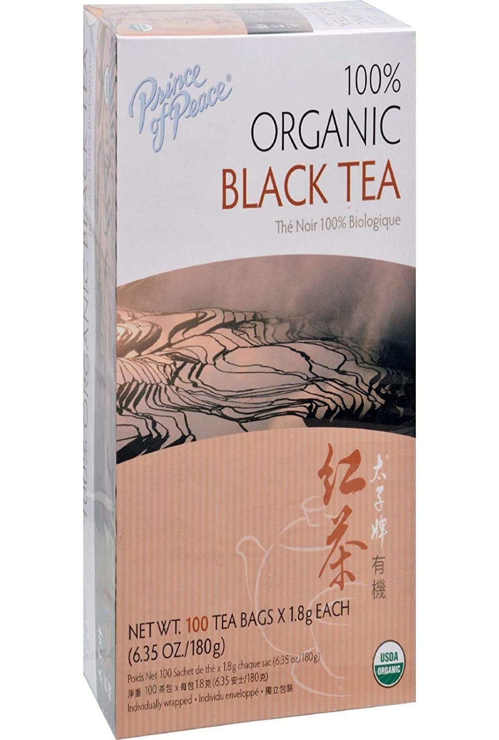 Prince Of Peace, Tea Blackk Organic 100 Count, 6.35 Ounce