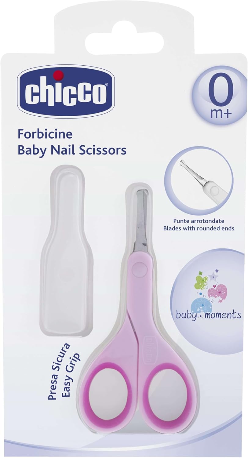 Chicco Baby Nail Scissors with Protective Cap – Pink