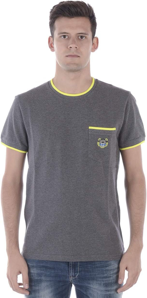 Kenzo - Men’S T-Shirt 4BA5TS001 Gray Tiger Pocket T Shirt L