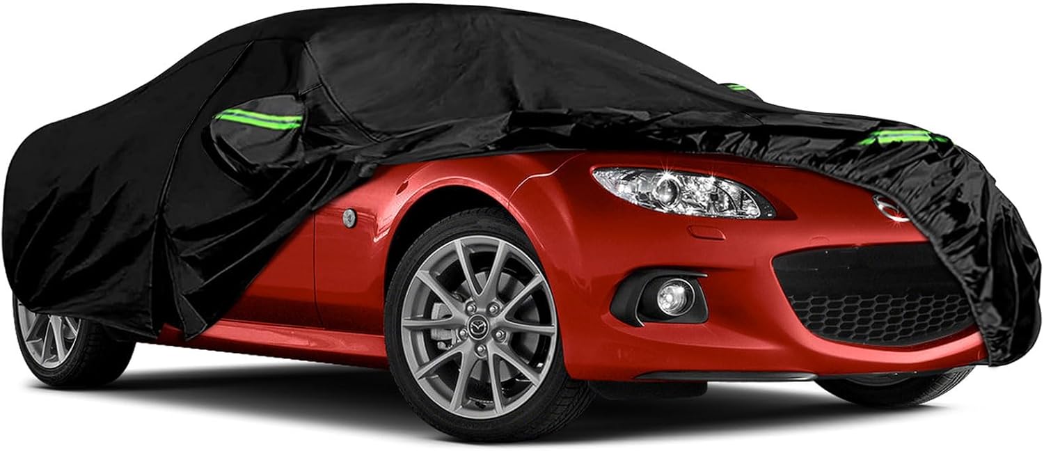 JUDANNA Waterproof Car Cover Replace for Mazda Miata/MX-5 1998-2025, 6 Layers All Weather Full Car Covers with Driver Door Zipper Outdoor for Sun Snow Rain Dust Protection in Summer Winter