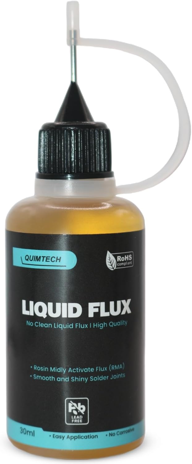 Liquid Solder Flux Dropper (30 ml/1 Oz.) I RMA Liquid Solder Flux I Soldering Flux I Electrical Solder I No Clean Liquid Flux I Rosin Flux I Soldering Flux for Electronics I Lead Free Liquid Solder I