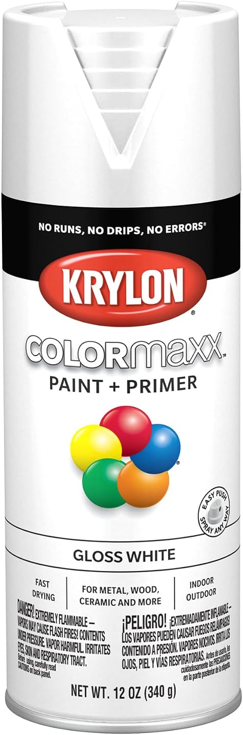Krylon ColorMaxx 12 Oz. Gloss Spray Paint, White - 1 Each