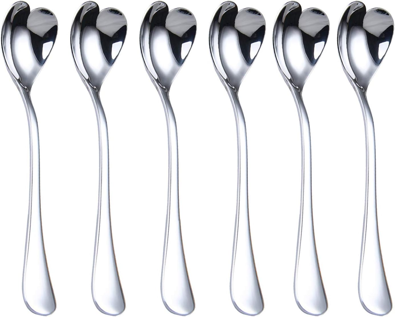 Mini Coffee Spoons,Heart Shaped,4.9-inch18/10 Stainless Steel,Set of 6