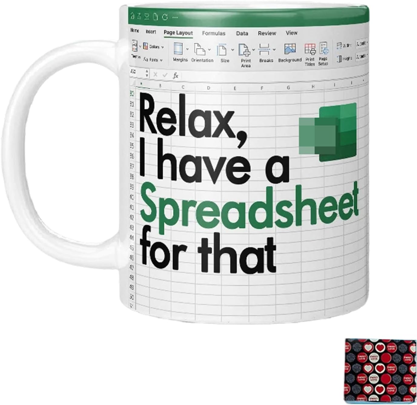Huipalon Excel Mug Relax I Have a Spreadsheet for That Coffee Mug C Handle Funny Ceramic Cup Gift for Coworkers Accounting Boss Birthday Coffee Tea Mugs