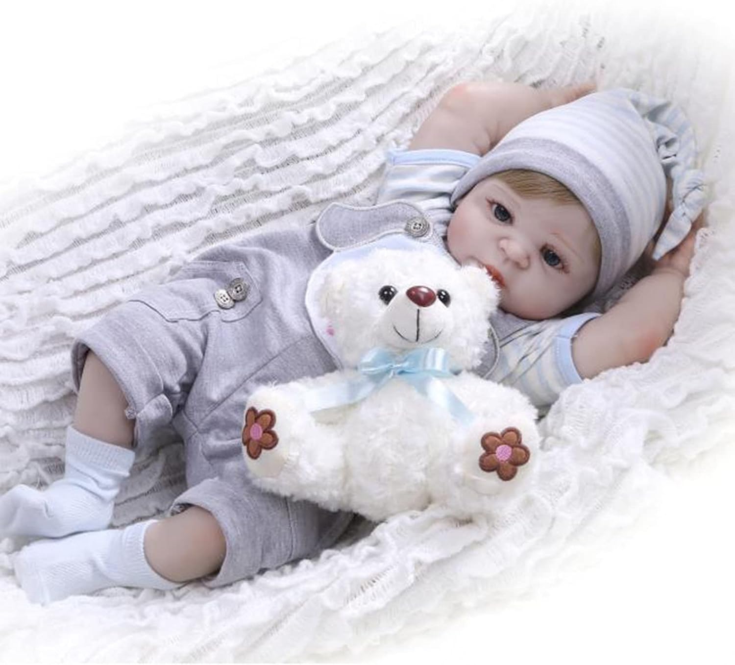 HAMIMI Reborn Baby Dolls Soft Silicone Body 56cm 22inch Rebirth Doll Realistic Handmade Lifelike for 3-10 Children's Gifts