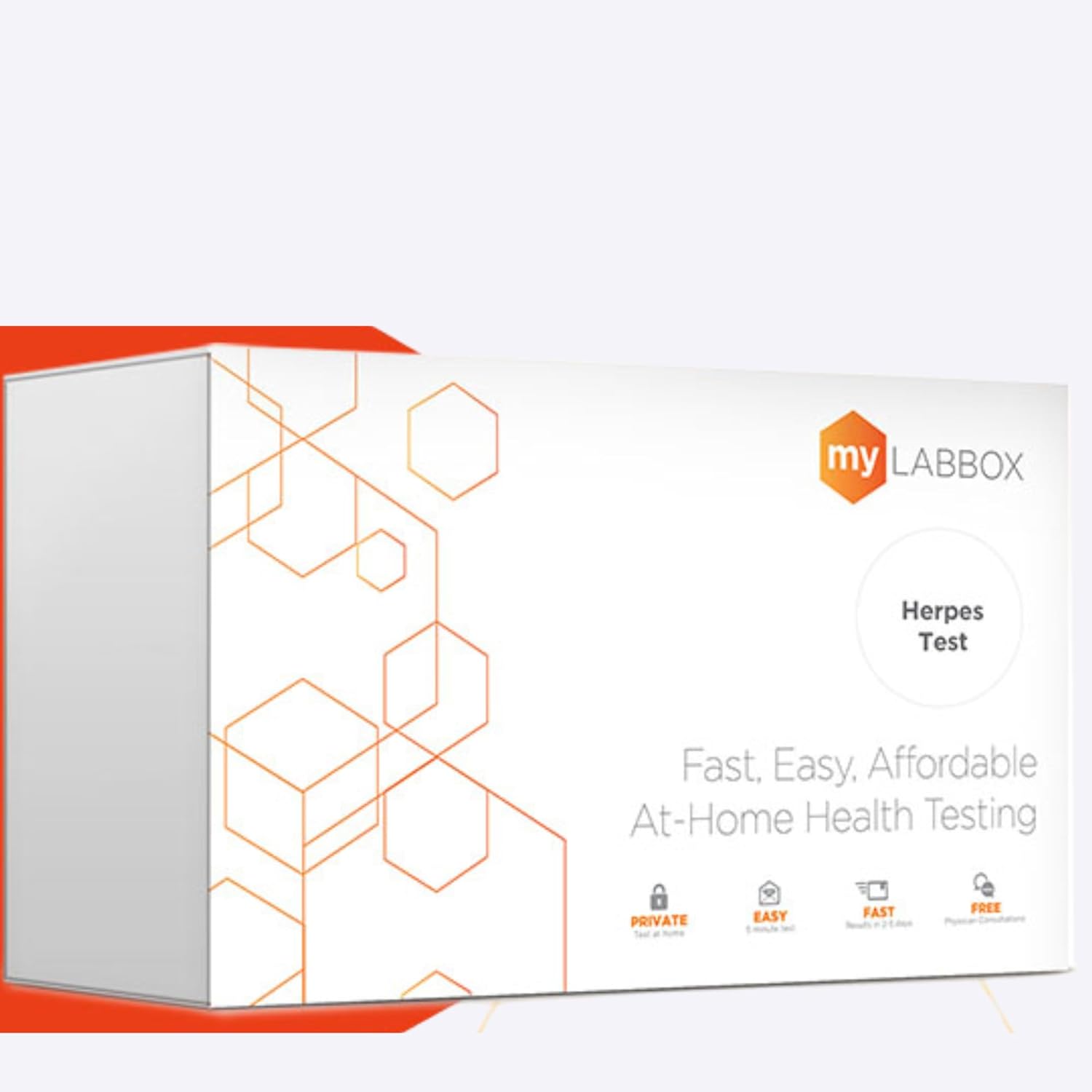 Herpes STD Test Kit at Home for Women & Men - HSV-2 Antibody Screening - Blood Sample Collection - Discreet Packaging & Lab-Certified Results - Convenient at-Home STI Testing