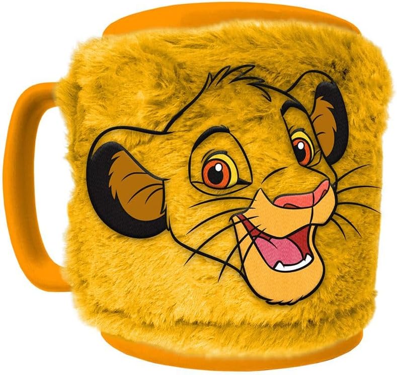 Pyramid International The Lion King (Simba Smiling Face) Fuzzy Mug, 15.5oz/440ML - Cozy and Charming Mug with Removable Sleeve for The Lion King Fans Featuring Simba, One Size