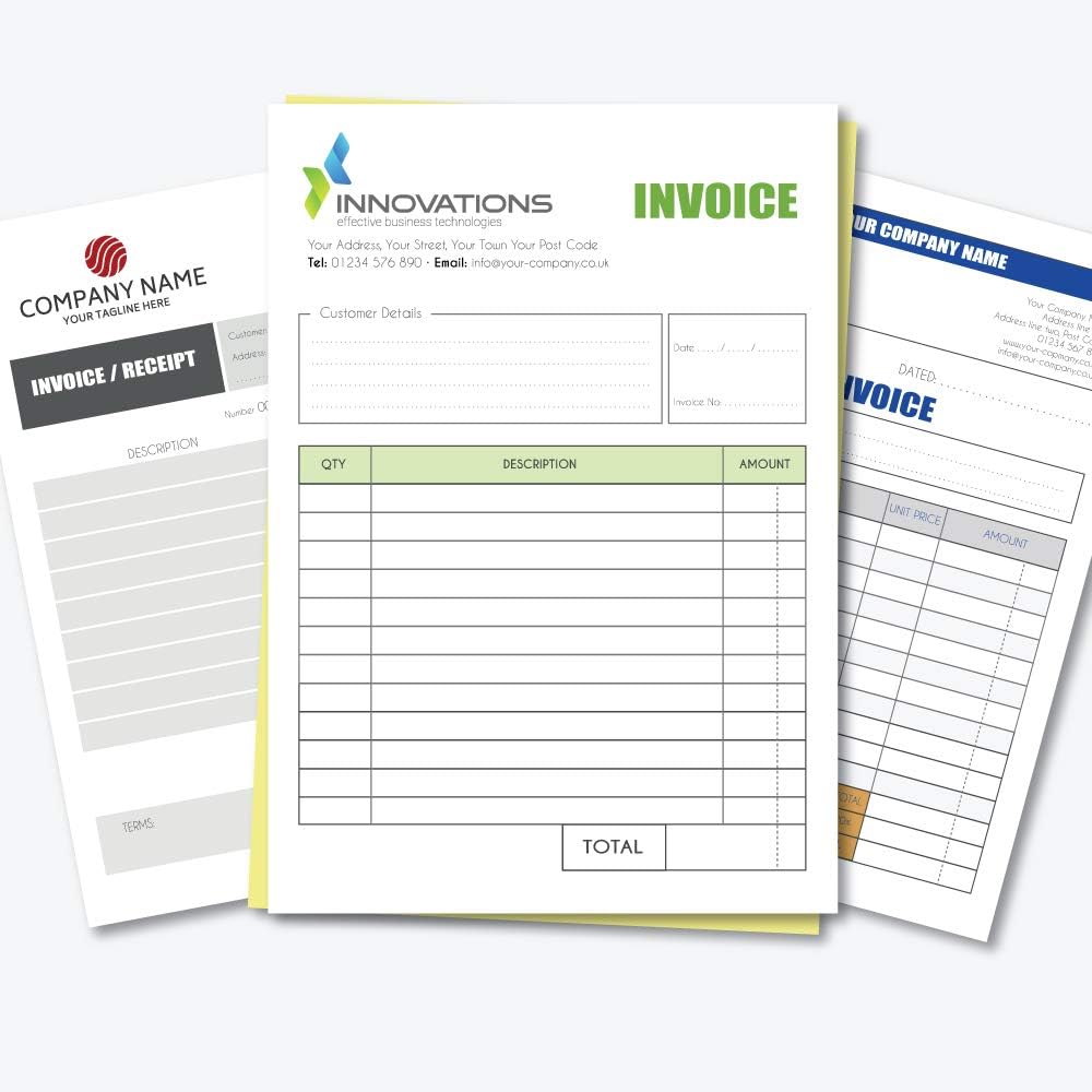 Personalised A4 Duplicate Invoice Book • Order Book • NCR Pad • Receipt Pad • 50 Sets • Full Colour