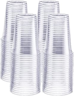 Comfy Package [16 oz. - 100 Pack Crystal PET Clear Plastic Cups for Party - Ideal for Cold Beverages, Smoothies, and Parties