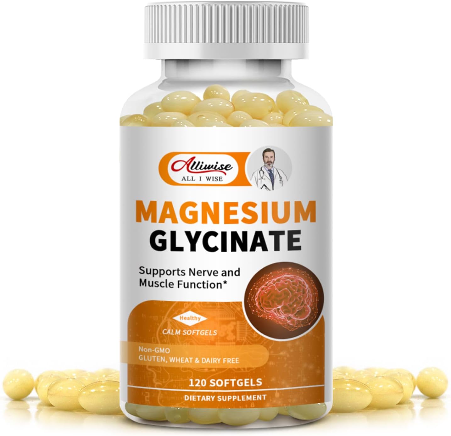 Magnesium Supplement Softgels, Easy Absorption Magnesium Glycinate 400mg with Vitamin B6,D3, High Bioavailability Magnesium for Sleep & Calm Support, Nervous, Muscle & Bone Health