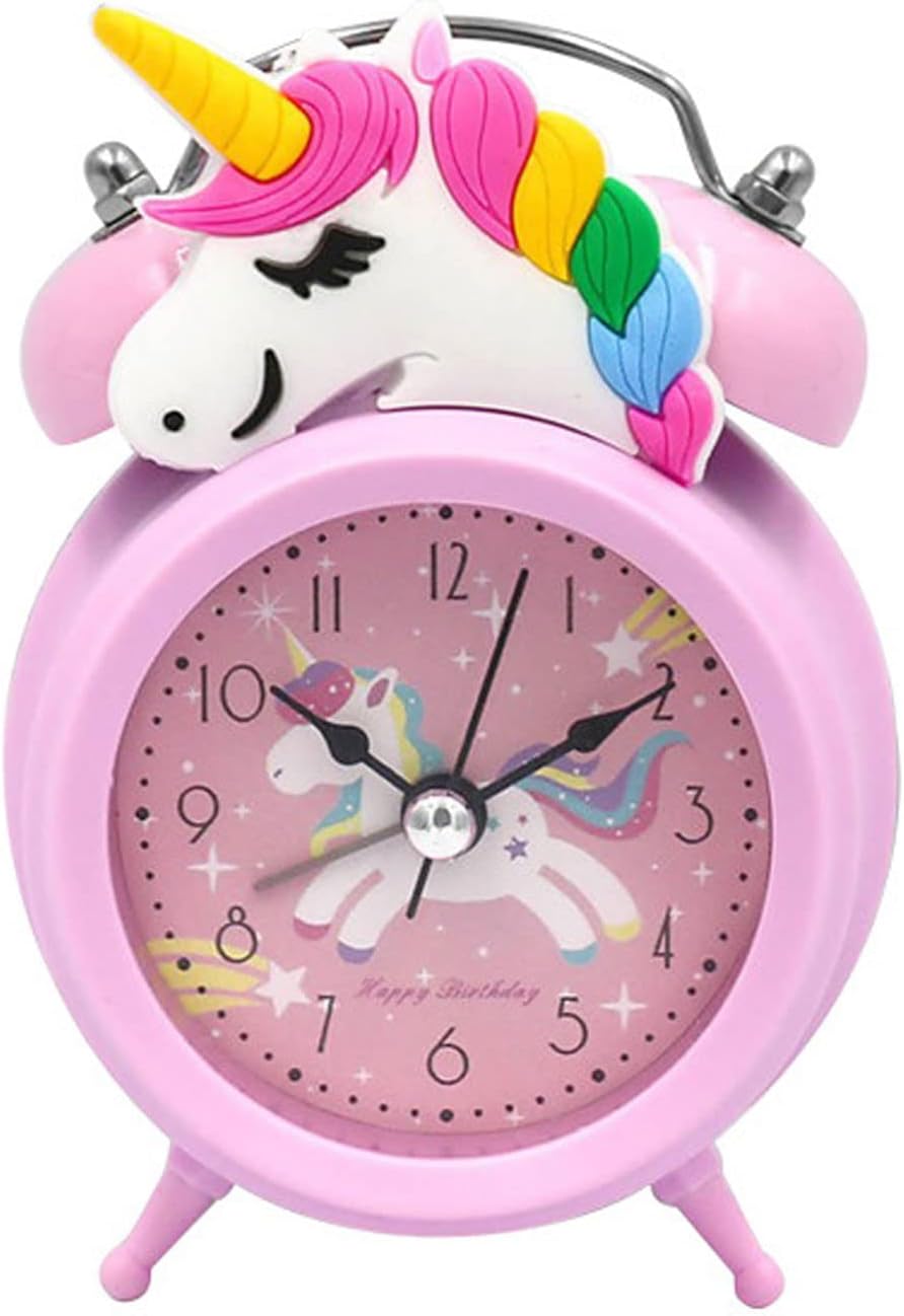 CAM2 Children's Horse Girl Alarm Clock - Silent, Non-Ticking, Pink Fairy Tale Design