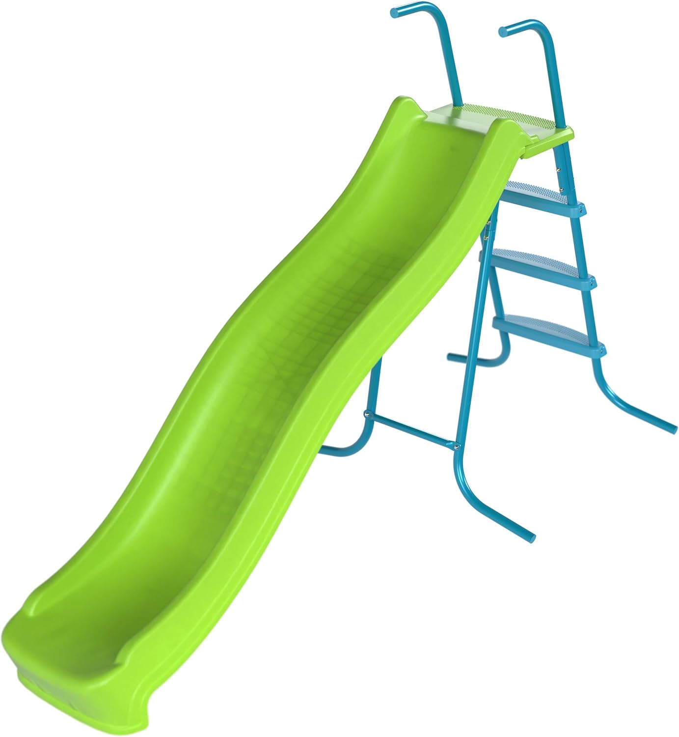 TP 2.2m Ripple Wavy Slide & Stepset - Freestanding Extra Long Wavy Garden Slide, Steel Handrail And Stepset. Outdoor Garden Playground, Fun & Safe Backyard Playset Accessory - Age 3 Years+