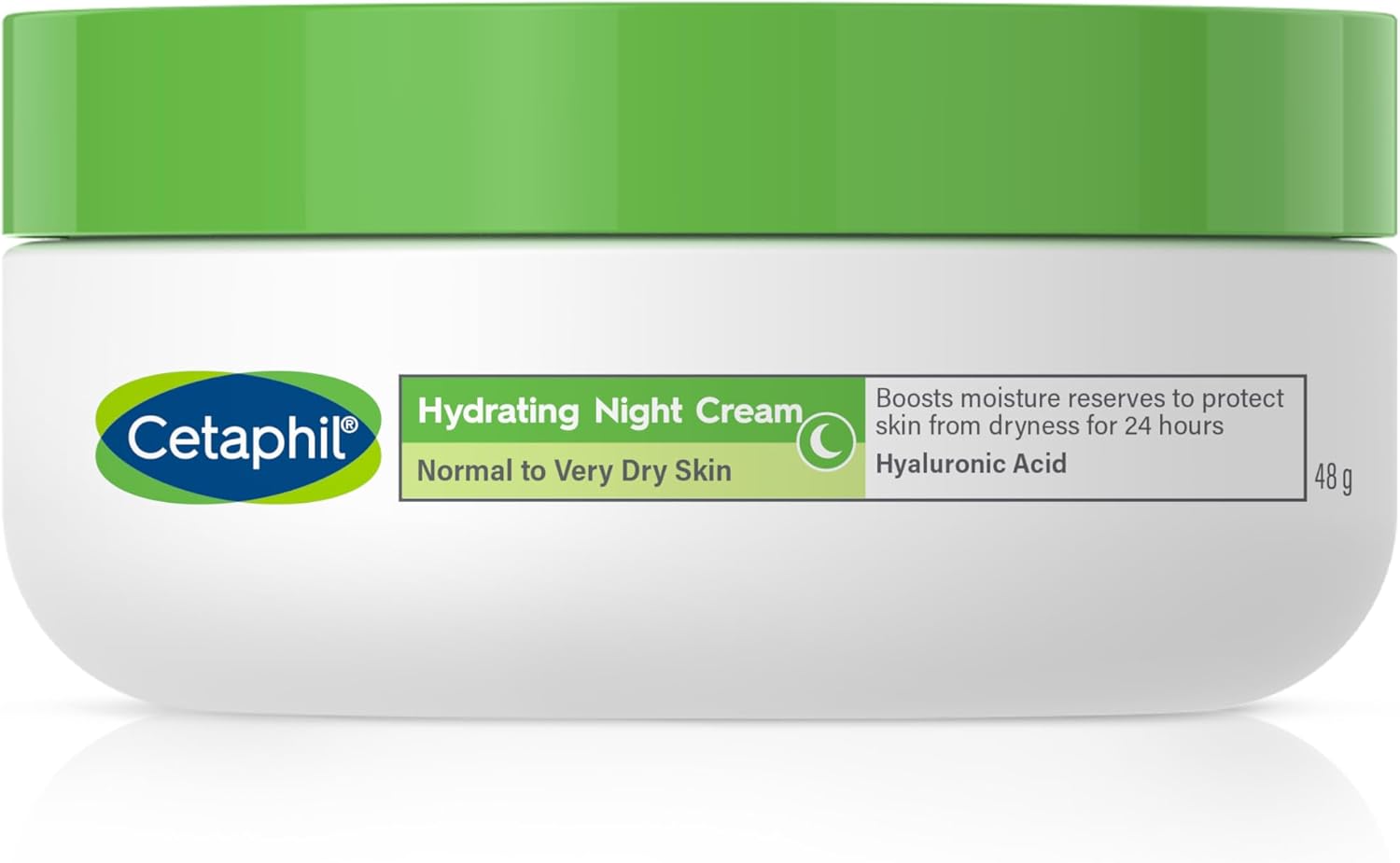 Cetaphil Hyaluronic Acid Night Cream, 50ml, Moisturiser For Sensitive Skin, Hydrates Overnight, Non-Greasy